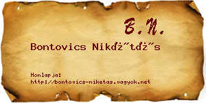 Bontovics Nikétás névjegykártya
